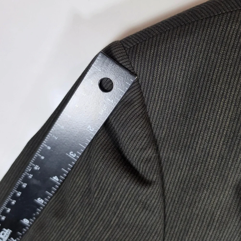VTG Monsieur‎ Givenchy Blazer 38S 100% Worsted Wool Charcoal Pinstripe Jacket
